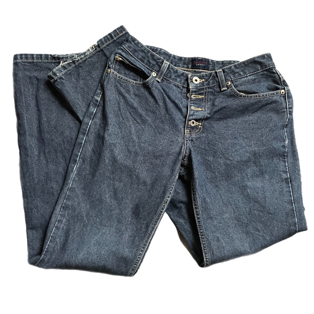 Tommy Hilfiger wide legged low rise dark denim jeans